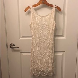 Prelude Cream Beaded Gatsby Dress